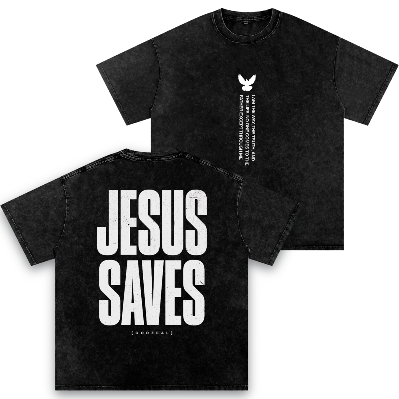 JESUS SAVES Snow Washed Tee – GODZEAL